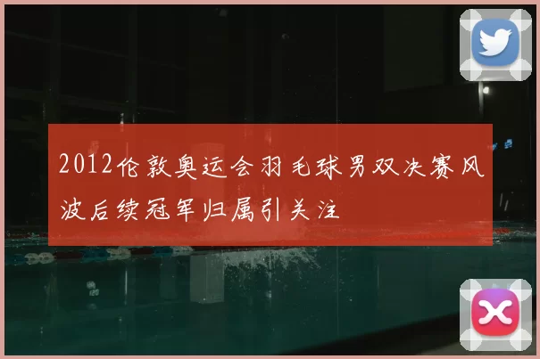 2012伦敦奥运会羽毛球男双决赛风波后续冠军归属引关注